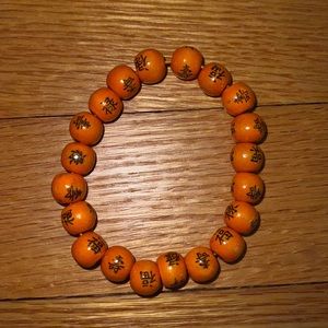 Vintage wooden beaded bracelet orange